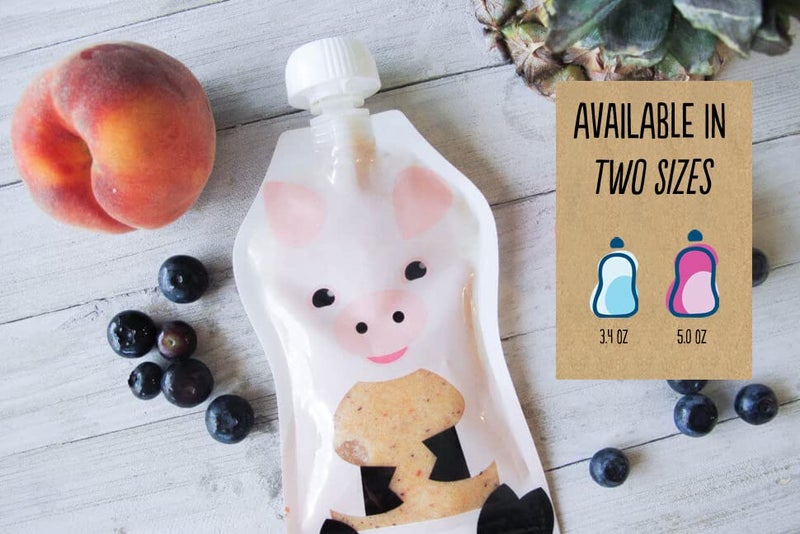 Squooshi Reusable Baby Food Pouches for Toddlers | BPA Free Plastic, Food Safe, Freezer Safe | Refillable for Applesauce Yogurt & Puree Squeeze Pouch | 6 Pack | 3.4 oz - Image 3